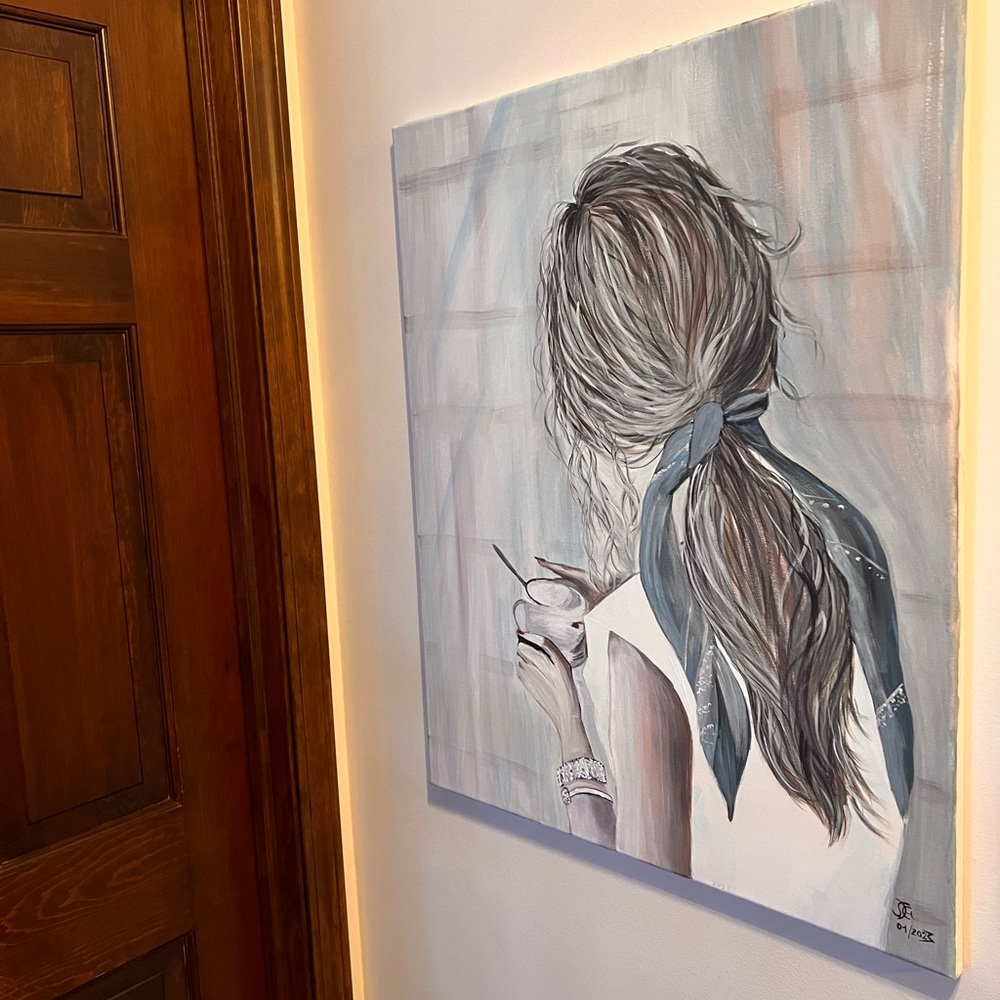 Art, acrylic painting on canvas, 30/24 inch - Picture 2 of 2